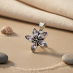 Load image into Gallery viewer, 925 Silver Amethyst Flower Pendant for Women | Gemstone Jewelry