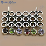 Load image into Gallery viewer, Sterling silver gemstone pendant necklace with multiple colorful gemstone dangles