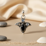 Load image into Gallery viewer, 925 Silver Onyx & Moonstone Pendant for Women | Gemstone Jewelry