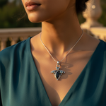 将图像加载到图库查看器中, 925 Silver Onyx & Moonstone Pendant for Women | Gemstone Jewelry