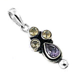 Load image into Gallery viewer, 925 Silver Citrine & Amethyst Pendant for Women | Gemstone Jewelry