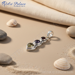 Load image into Gallery viewer, 925 Silver Multi-Gemstone Pendant for Women | Daily Wear