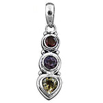 将图像加载到图库查看器中, 925 Silver Multi-Gemstone Pendant for Women | Daily Wear