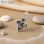 Load image into Gallery viewer, 925 Silver Multi Gemstone Pendant for Women | Daily Wear Jewelry