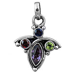 将图像加载到图库查看器中, 925 Silver Multi Gemstone Pendant for Women | Daily Wear Jewelry