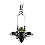 将图像加载到图库查看器中, 925 Silver Garnet Peridot Pendant for Women | Gemstone Jewelry