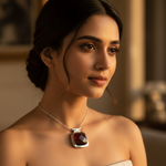 Load image into Gallery viewer, Silver Gemstone Pendant for Women | Brown Faceted Jewelry Gift