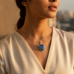 Load image into Gallery viewer, 925 Silver Blue Gemstone Pendant for Women | Oval Jewelry