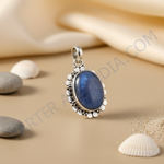 Load image into Gallery viewer, 925 Silver Blue Gemstone Pendant for Women | Oval Jewelry