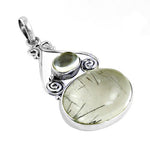 Load image into Gallery viewer, 925 Silver Prehnite Pendant for Women | Gemstone Jewelry
