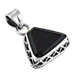 Load image into Gallery viewer, 925 Silver Onyx Triangle Pendant | Black Gemstone Jewelry