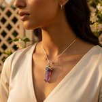 将图像加载到图库查看器中, Silver Amethyst Crystal Pendant for Women | Gemstone Jewelry