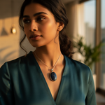 Load image into Gallery viewer, 925 Silver Black Agate Pendant for Women | Gemstone Jewelry