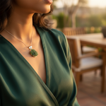 将图像加载到图库查看器中, Silver Moldavite Pendant Necklace | Green Gemstone Jewelry