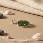 将图像加载到图库查看器中, Silver Moldavite Pendant Necklace | Green Gemstone Jewelry