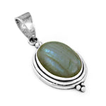Load image into Gallery viewer, 925 Silver Labradorite Oval Pendant for Women | Gemstone Jewelry