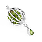 Load image into Gallery viewer, 925 Silver Peridot Cage Pendant Necklace | Green Stone Jewelry