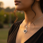 Load image into Gallery viewer, 925 Silver Black Onyx Flower Pendant for Women | Gift