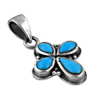 Load image into Gallery viewer, 925 Sterling Silver Turquoise Flower Pendant for Women