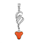 Load image into Gallery viewer, Silver Coral Pendant Necklace for Women | Gemstone Jewelry Gift
