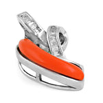 Load image into Gallery viewer, Silver Coral Pendant for Women | Modern Gemstone Jewelry