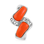Load image into Gallery viewer, Silver Coral Gemstone Ring | Fashion Jewelry for Women