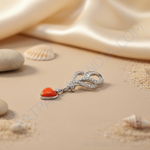 Load image into Gallery viewer, Collar con colgante de corazón de coral en plata 925 | Regalo para mujer