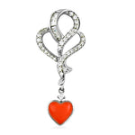 Load image into Gallery viewer, 925 Silver Coral Heart Pendant Necklace | Women's Gift
