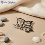 Load image into Gallery viewer, 925 Silver Butterfly Pendant | Black & White Crystal Jewelry