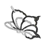 Load image into Gallery viewer, 925 Silver Butterfly Pendant | Black & White Crystal Jewelry