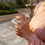 Load image into Gallery viewer, Anillo de plata con flor y circonitas cúbicas | Anillo para mujer