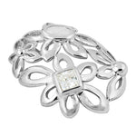 Load image into Gallery viewer, Silver Flower Ring with Cubic Zirconia | Women's Ring