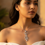 将图像加载到图库查看器中, Silver Dangle Pendant with Cubic Zirconia | Women's Fashion Jewelry