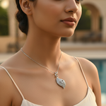 将图像加载到图库查看器中, 925 Silver Cubic Zirconia Leaf Pendant for Women | Gift Jewelry