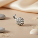 将图像加载到图库查看器中, Silver Crystal Pave Round Pendant | Women's Jewelry Gift