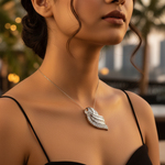 Load image into Gallery viewer, Silver Baguette and Round Cut Diamond Pendant for Women