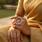 Load image into Gallery viewer, Anillo abstracto de plata 925 con piedra verde | Joyería para mujer