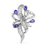 Load image into Gallery viewer, Silver Tanzanite and Diamond Brooch for Women | Gift Jewelry