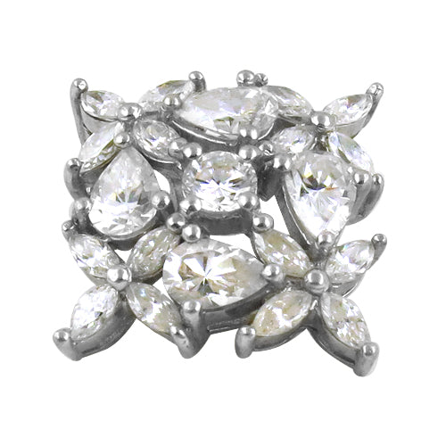 Silver cubic zirconia ring for women | flower design | gift jewelry