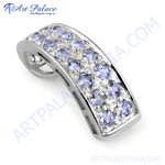 Load image into Gallery viewer, 925 sterling silver tanzanite pendant, featuring violet-blue gemstones.