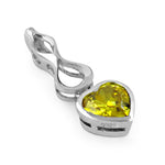 Load image into Gallery viewer, 925 Silver Heart-Shaped Yellow Gemstone Pendant for Women