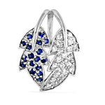 Load image into Gallery viewer, 925 Silver Sapphire & CZ Leaf Pendant for Women | Gift
