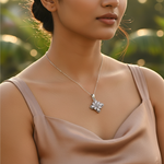 将图像加载到图库查看器中, 925 Silver Flower Pendant for Women | Gemstone Jewelry Gift