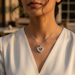 将图像加载到图库查看器中, 925 Silver Heart Pendant with White Gemstones | Women's Jewelry