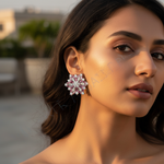 Load image into Gallery viewer, Broche de copo de nieve de plata con piedras preciosas rosas y blancas | Regalo para mujer