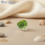 将图像加载到图库查看器中, 绿色水晶心形胸针 | 女士时尚首饰