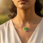 将图像加载到图库查看器中, Green Crystal Heart Brooch Pin | Women's Fashion Jewelry