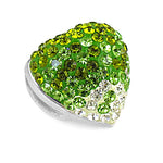 Load image into Gallery viewer, Green Crystal Heart Brooch Pin | Women's Fashion Jewelry