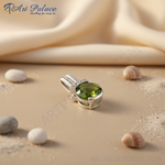 Load image into Gallery viewer, 925 Silver Peridot Pendant for Women | Green Gemstone Jewelry