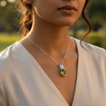 Load image into Gallery viewer, 925 Silver Peridot Pendant for Women | Green Gemstone Jewelry